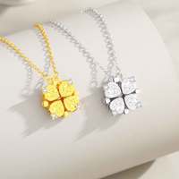 Pendentif trèfle à quatre feuilles scintillant en argent sterling 925, collier fin à la mode, bijoux pour femmes, cadeau de mariage de luxe, vente en gros
