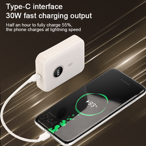 Новый дизайн 10000 мАч 22,5 Вт Быстрая Зарядка Power Bank портативный аккумулятор со встроенным кабелем 2 в 1 Power Bank и зарядное устройство - Product Image 4