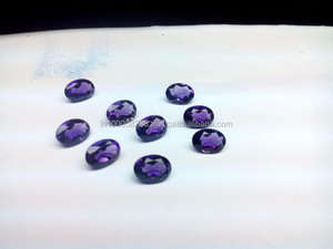Ametyste africaine naturelle 5*7mm, traitée thermiquement, qualité supérieure, taille ovale facettée, pierre brute - Product Image 5