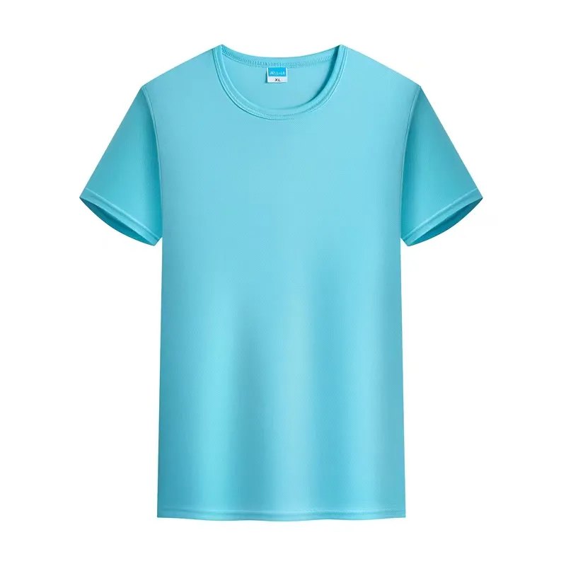 2023 factory price Lidong summer men's round neck t-shirt polyester multi-color polyester round plain t-shirt