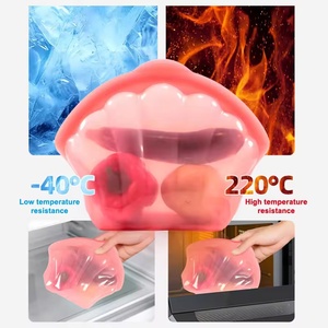 1/2 Stück Muschelförmige Silikon-Frischhaltebeutel Wiederverwendbare Lebensmittelqualität Ziplock-Behälter für Haushalt Küche Kühlschrank Aufbewahrungsbeutel - Product Image 4