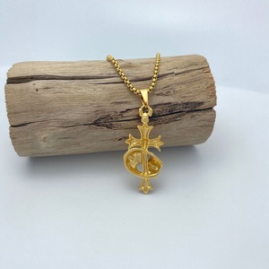 yunnique Gold <b>Cross</b> Skull Pendant Necklace Stainless Steel Men's Hip Hop Gothic Style Jewelry FY122049 - Product Image 4