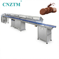Machine automatique d'enrobage au chocolat pour gâteaux, rouleaux de gâteaux, mini-gâteaux, beignets, gaufrettes, ligne de recouvrement au chocolat
