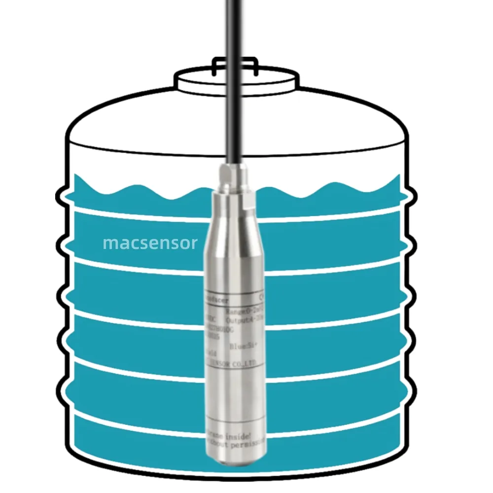 مستشعر مقياس مستوى الماء السائل Modbus Rtu s485 Mm rank مستشعر قياس مستوى الخزان