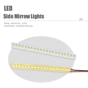 แถบไฟ LED ติดกระจกข้างขนาด15ซม. 18ซม. 28ซม.,สติ๊กเกอร์สัญญาณไฟกระพริบอุปกรณ์เสริมสำหรับรถยนต์