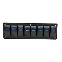 12V/24V 8 Gang interrupteur à bascule panneau étanche marche-arrêt interrupteurs à bascule avec lumière LED bleue pour RV Marine bateau voiture véhicules