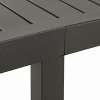 Table à manger extensible en aluminium avec plateau à lames et rallonges coulissantes, gain de place, mobilier de jardin extensible pour terrasse
