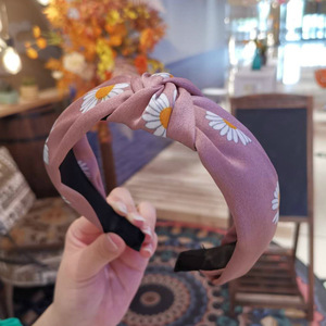 Alla moda Piccola Margherita testa <span class=keywords><strong>del</strong></span> cerchio semplice bordo largo nodo hairbands per le donne della ragazza accessori per capelli - Product Image 6