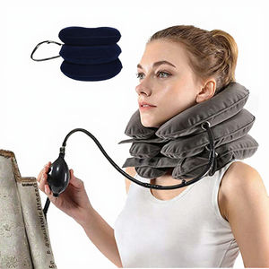 Ar cervical inflável macio da tração do colar do apoio do pescoço da cinta ortopédica ajustável do apoio do pescoço - Product Image 3