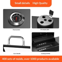 Barbecue portable moderne en acier de luxe haut de gamme avec design coupe-vent et sans fumée pour jardin et cour arrière