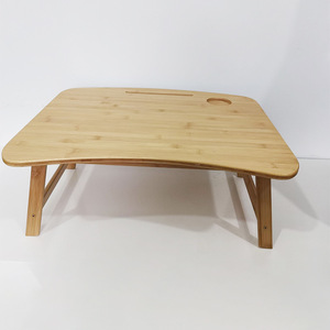 Bamboo And <b>Wood</b> Computer <b>Desk</b> Foldable Adjustable For Bed Study Modern Minimalist Design Walnut Color <b>Solid</b> <b>Wood</b> - Product Image 1