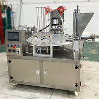 Machine automatique à grande vitesse de remplissage et de scellage rotatif de gobelets à glaçons Machine à sceller les gobelets en plastique