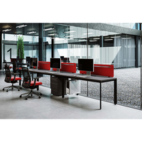 Bureau de travail modulaire en bois moderne en gros de Chine avec panneau de séparation à cadre en aluminium et garantie de 5 ans pour le personnel