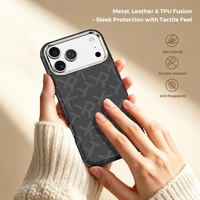 Étui de téléphone magnétique en cuir PU à texture fibre de carbone tendance pour iPhone 17 13 14 15 16 Pro Max, compatible avec la recharge sans fil et antichoc
