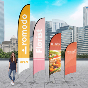 Utdoor-banderines <span class=keywords><strong>de</strong></span> poliéster con logotipo personalizado, cartel publicitario flexible con lazo en forma <span class=keywords><strong>de</strong></span> lágrima para playa - Product Image 1