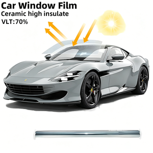 Film teinté pour vitres de voiture en céramique inorganique pure à 100 %, 1 % VLT, haute définition, sans interférence de signal, 90 % IRR, 100 % UVR - Product Image 2
