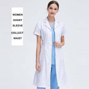 เสื้อกาวน์ใส่ทำงานแขนยาวสำหรับโรงงานอาหา<span class=keywords><strong>ร</strong></span>,ชุดยูนิฟอร์ม<span class=keywords><strong>ทดลอง</strong></span>ผ้าฝ้ายสีขาว - Product Image 4