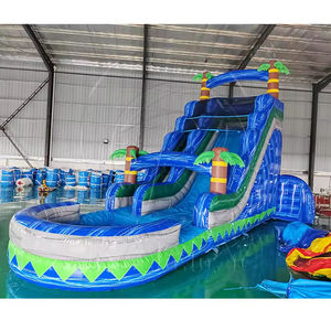 Tobogán de agua inflable comercial con piscina Tobogán de salto de PVC colorido gigante al aire libre, a la venta - Product Image 2