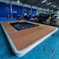 Grande plateforme flottante gonflable, île flottante, ponton, tente, matériau PVC/vinyle, capacité 500 kg, personnalisable