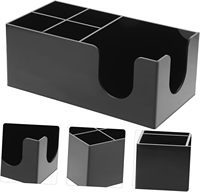 Organisateur de comptoir sur mesure en acrylique noir pour sachets de thé, sachets de café, distributeur de mouchoirs et rangement polyvalent