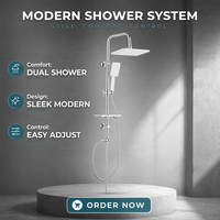 Ensemble de colonne de douche chromée LD avec douchette à main au design moderne, garantie de 2 ans
