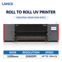 Imprimante UV Roll-to-Roll LANQI 3,2 m 2400 DPI R2R Double Face avec Rouleau en Caoutchouc Têtes d'Impression Konica Ricoh Publicitaire Multifonctionnelle