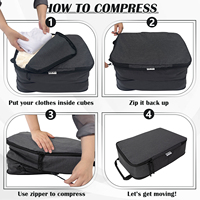 Organiseur de voyage imperméable personnalisé avec logo OEM de qualité supérieure, ensemble de 2 cubes de compression