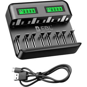 Chargeur de batterie LCD EBL 8 baies, rechargeable, pour piles AA AAA C D Ni-MH, pour appareil photo - Product Image 5