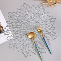 Napperons ronds en vinyle PVC personnalisés, économiques, effet feuille métallique pressée, or rose, pour mariage, vente en gros
