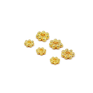 18K Gold Plated <b>Copper</b> Snowflake Spacer Flower Shape For <b>Bracelet</b> Making DIY Jewelry Accessory - Product Image 5