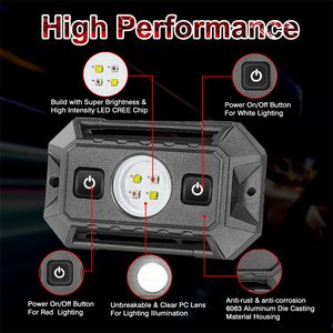 Phổ quát phù hợp với 12V dẫn ánh sáng vòm UTV với điều khiển chuyển đổi chùm lũ mới trong màu trắng và đỏ làm bằng nhôm - Product Image 3