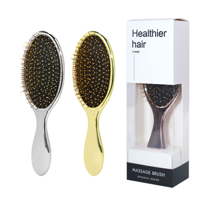 Sikat rambut nilon, pijat 2025 untuk tata rambut gaya lembut kering atau basah penggunaan sisir jarum baja gigi ABS babi bulu - Product Image 6