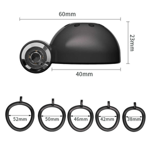 Jaula de Castidad ABS con 5 Anillos, Jaula para Pene, Juguete Sexual para Adultos, Bondage de Pene, Bloqueo Uretral con Tapón, Fetiche Masculino, Juguete Erótico BDSM - Product Image 3