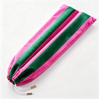 Sac de rangement de luxe pliable en velours rose et vert à rayures pour 4 plateaux de mahjong de 20 pouces avec séparateurs – Sac personnalisé pour plateaux de mahjong