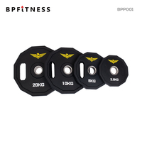 Home Gym tahan lama murah bulat 20kg besi cor barbel angkat berat piring 2.8cm Set untuk Gym komersial