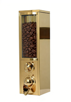 Contenitori Ecobox Rettangolari per Chicchi di Caffè, Dispenser in Metallo Dorato per Noci e Alimenti, Dispenser in Acciaio Inox per Caffè in Grani per Negozi