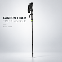 Bâton de randonnée en fibre de carbone tressé réglable avec poignée ergonomique, équipement de plein air OEM, bâton de trekking en fibre de carbone