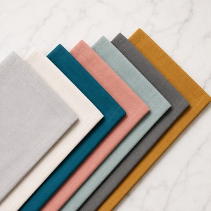 Custom Size Modern Linen Napkins Classic Style <b>Placemats</b> with Folded Edge & Embroidered Logo for Weddings Handmade Factory - Product Image 4
