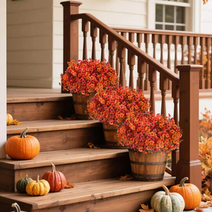 Simulación de eucalipto marrón, flor artificial de plástico violeta, arreglo floral para boda, decoración de ramo de plantas artificiales para el hogar - Product Image 5