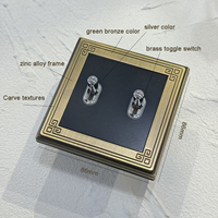 Interrupteur à bascule double multi-parois en alliage de zinc 16A 20A, style rétro, bronze vert, laiton antique, UK 13A 250V 1/2/3/4 gangs universel