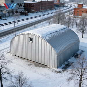 ศูนย์กระจายสินค้าห้องเย็นลัตเวีย ออกแบบหลังคาโค้ง ฉนวนกันความร้อนค่า R สูง สำหรับการนำเข้าและส่งออกเนื้อสัตว์แช่แข็ง - Product Image 1