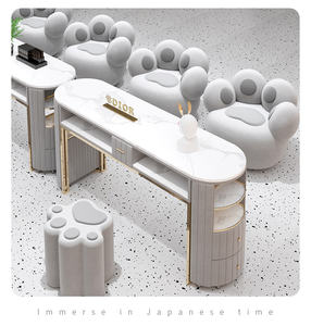 Moderner Edelstahl Einzel- & Doppel-Manikürtisch mit Wirtschaftlicher Stuhlkombination für Gewerbliche Nutzung - Product Image 5