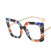 Nouvelle monture de lunettes carrée à monture complète pour femme, motif floral, style européen et américain, ultra-légère, anti-lumière bleue