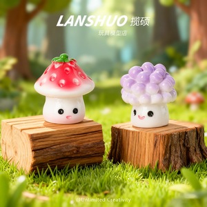 <b>Miniature</b> 3D Mushroom Ornaments Plastic Resin Colorful Desk Decor Home Decoration - Product Image 5