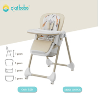 Nouvelle chaise haute pliable en plastique réglable pour bébés et enfants, vente en gros d'usine