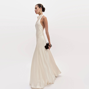 Abito Lungo Elegante Francese di Alta Gamma con Collo all'Americana e Schiena Scoperta, Nuovo Stile Estivo di Lusso Accessibile Occidentale per Taglia XS, Lunghezza al Pavimento - Product Image 2