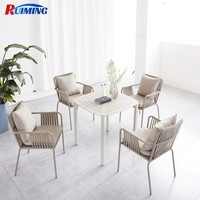 Juego de Mesa de Comedor de 7 Piezas para Jardín, Mesa de Madera WPC con 6 Sillas para Patio, Muebles para Banquetes