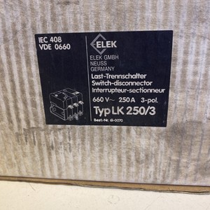 PLC <strong>Elek</strong> Norm Systeme LK250/3 Heavy-Duty Main Switch 250A 660V 3-Pole | New Warranty Product - Product Image 1