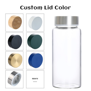 Tùy chỉnh cao <span class=keywords><strong>Borosilicate</strong></span> rộng miệng chai nước thủy tinh với nắp thép không gỉ - Product Image 4