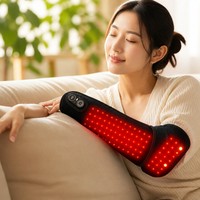 Manchon chauffant pour bras EYCO à lumière rouge, chaleur infrarouge, 3 niveaux de chaleur, minuterie intelligente, rechargeable par USB, enveloppement pour avant-bras et coude